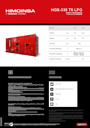 Бензинові електрогенератори HIMOINSA HGS-335 T6 LPG