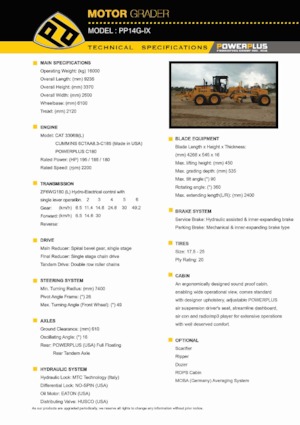 Грейдери PowerPlus PP14G-IX