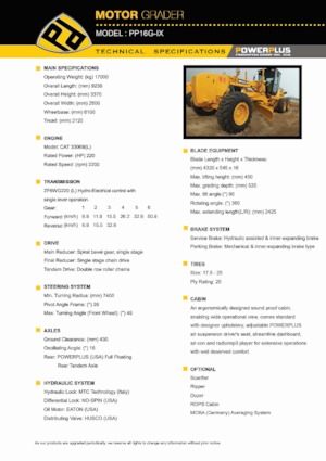 Грейдери PowerPlus PP16G-IX