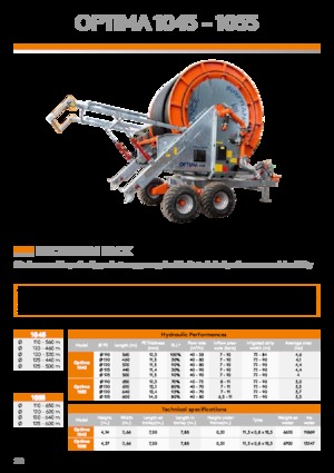 барабан для намотування шланга IRRIFRANCE Optima 1055 Boggie 125/600