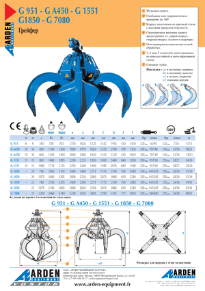Гідр. двухстулкові грейфери Arden GA 450