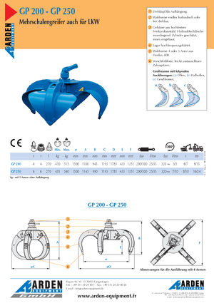 Гідр. двухстулкові грейфери Arden GP 200
