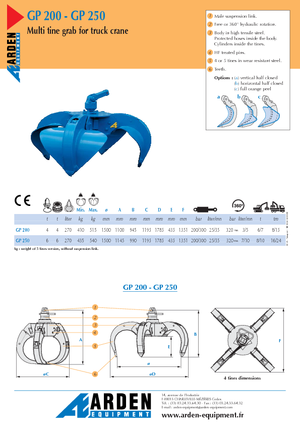 Гідр. двухстулкові грейфери Arden GP 200
