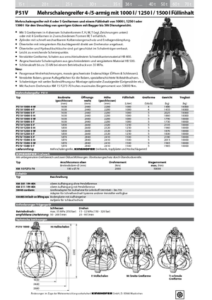 Гідр. двухстулкові грейфери Kinshofer P 51 V 1500-5 F