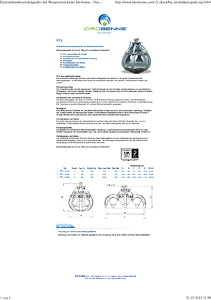 Гідр. двухстулкові грейфери Idrobenne PFV 6/250
