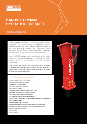 Гідравлічні відбійні молотки Sandvik BR1655i