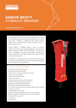Гідравлічні відбійні молотки Sandvik BR2577i