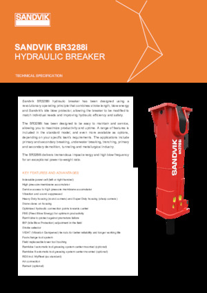 Гідравлічні відбійні молотки Sandvik BR3288i