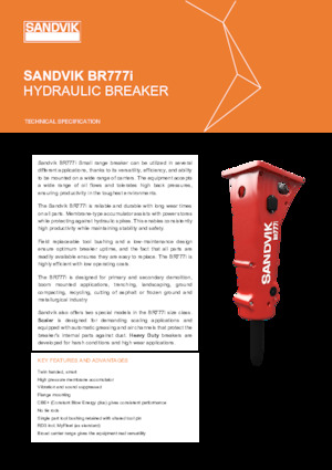 Гідравлічні відбійні молотки Sandvik BR777i