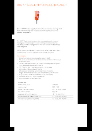 Гідравлічні відбійні молотки Sandvik BR777i Scaler