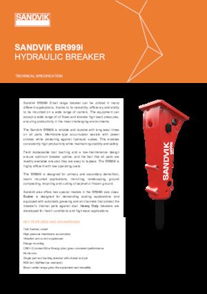 Гідравлічні відбійні молотки Sandvik BR999i
