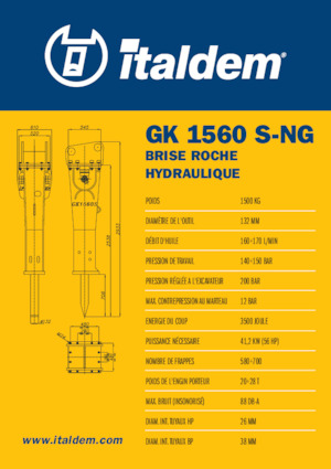 Гідравлічні відбійні молотки Italdem GK 1560 S-NG