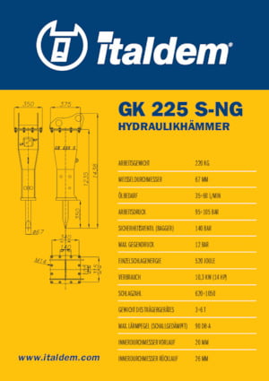 Гідравлічні відбійні молотки Italdem GK 225 S-NG