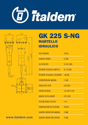 Гідравлічні відбійні молотки Italdem GK 225 S-NG