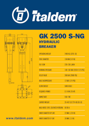 Гідравлічні відбійні молотки Italdem GK 2500 S-NG