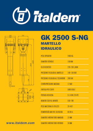 Гідравлічні відбійні молотки Italdem GK 2500 S-NG