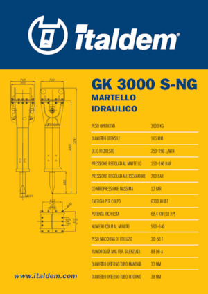 Гідравлічні відбійні молотки Italdem GK 3000 S-NG