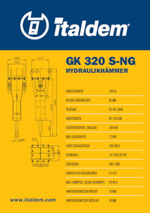 Гідравлічні відбійні молотки Italdem GK 320 S-NG