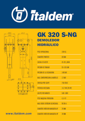 Гідравлічні відбійні молотки Italdem GK 320 S-NG