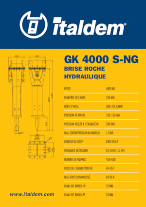 Гідравлічні відбійні молотки Italdem GK 4000 S-NG