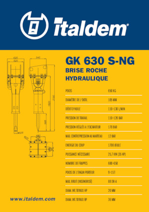 Гідравлічні відбійні молотки Italdem GK 630 S-NG
