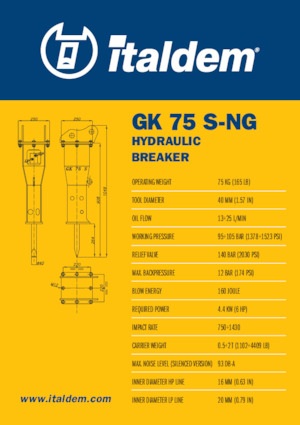 Гідравлічні відбійні молотки Italdem GK 75 S-NG