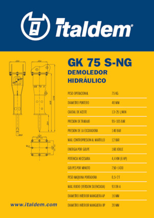 Гідравлічні відбійні молотки Italdem GK 75 S-NG