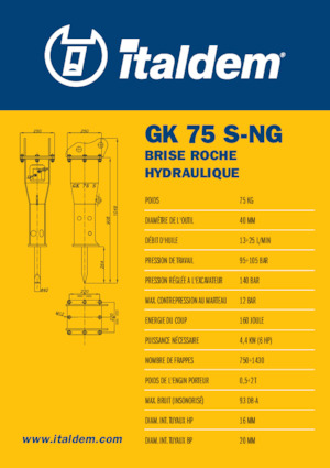 Гідравлічні відбійні молотки Italdem GK 75 S-NG