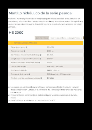 Гідравлічні відбійні молотки Epiroc HB 2000