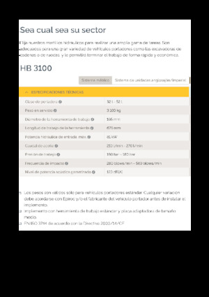 Гідравлічні відбійні молотки Epiroc HB 3100