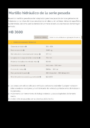 Гідравлічні відбійні молотки Epiroc HB 3600