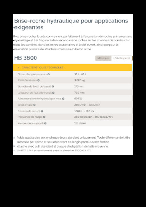 Гідравлічні відбійні молотки Epiroc HB 3600