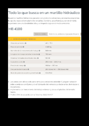 Гідравлічні відбійні молотки Epiroc HB 4100