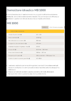 Гідравлічні відбійні молотки Epiroc MB 1000