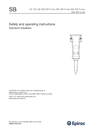 Гідравлічні відбійні молотки Epiroc SB 52