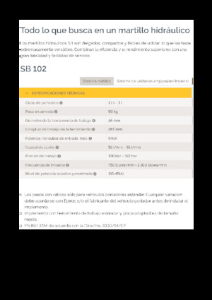 Гідравлічні відбійні молотки Epiroc SB 102