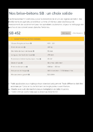 Гідравлічні відбійні молотки Epiroc SB 452