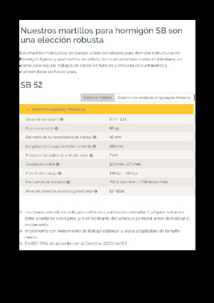 Гідравлічні відбійні молотки Epiroc SB 52