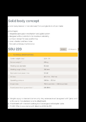 Гідравлічні відбійні молотки Epiroc SBU 220