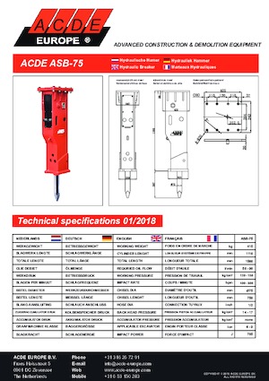 Гідравлічні відбійні молотки ACDE ASB75