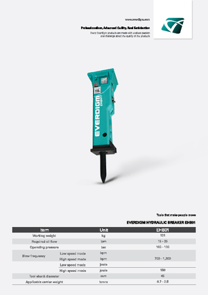 Гідравлічні відбійні молотки Everdigm EHB01