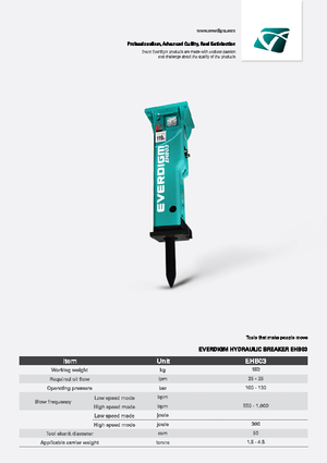 Гідравлічні відбійні молотки Everdigm EHB03