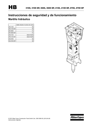 Гідравлічні відбійні молотки Atlas Copco HB 3100