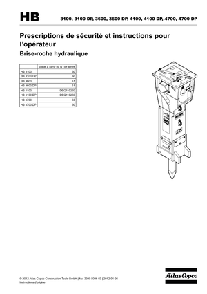 Гідравлічні відбійні молотки Atlas Copco HB 3100