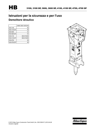 Гідравлічні відбійні молотки Atlas Copco HB 3100