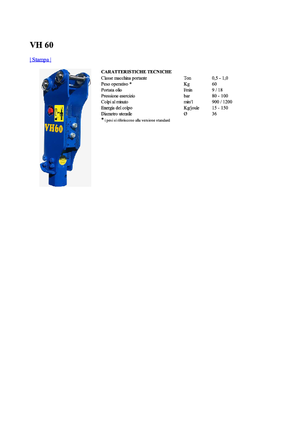 Гідравлічні відбійні молотки Vistarini VH 60
