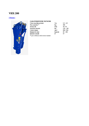 Гідравлічні відбійні молотки Vistarini VHX 200