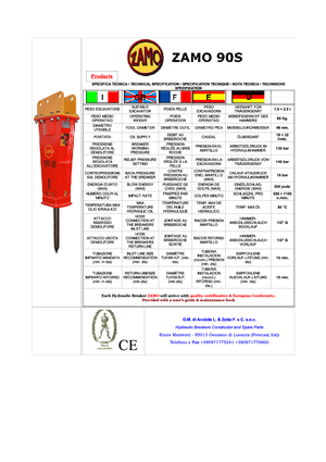 Гідравлічні відбійні молотки Zamo Zamo 90 S