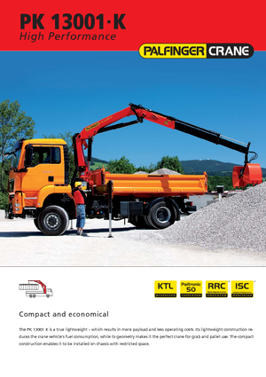 Гідравлічні вантажні крани Palfinger PK 13001 K B
