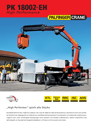 Гідравлічні вантажні крани Palfinger PK 18002-EH E